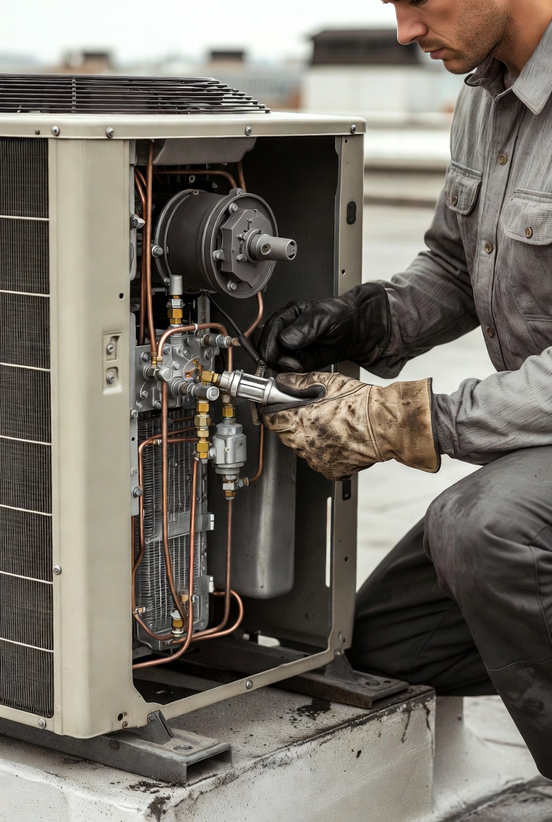 Professional technician repairing